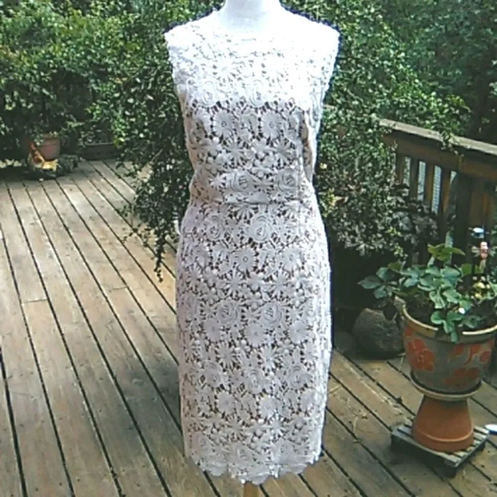 Mikael Aghal Guipure Lace Sheath Dress